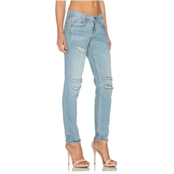 rag & bone- Light wash- Distressed- Boyfriend-Denim- Jeans- Size 26 - Picture 2 of 16